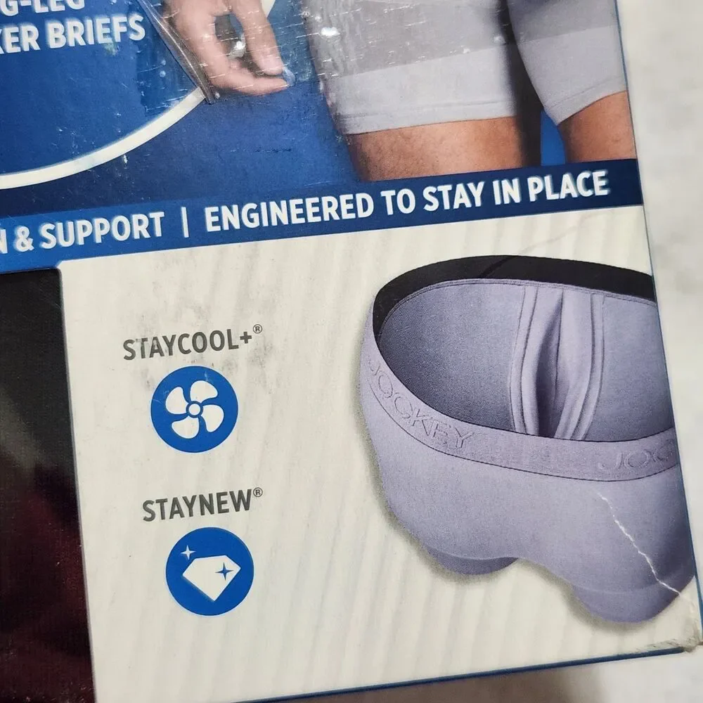 Jockey Long leg boxer briefs Size Large 3pcs!!  Cotton Long Leg Boxers.  New